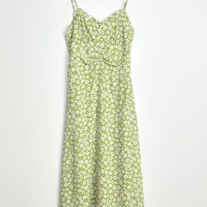 Lulus X LUSH Timeless Touch Green Floral Print A-Line Midi Dress
